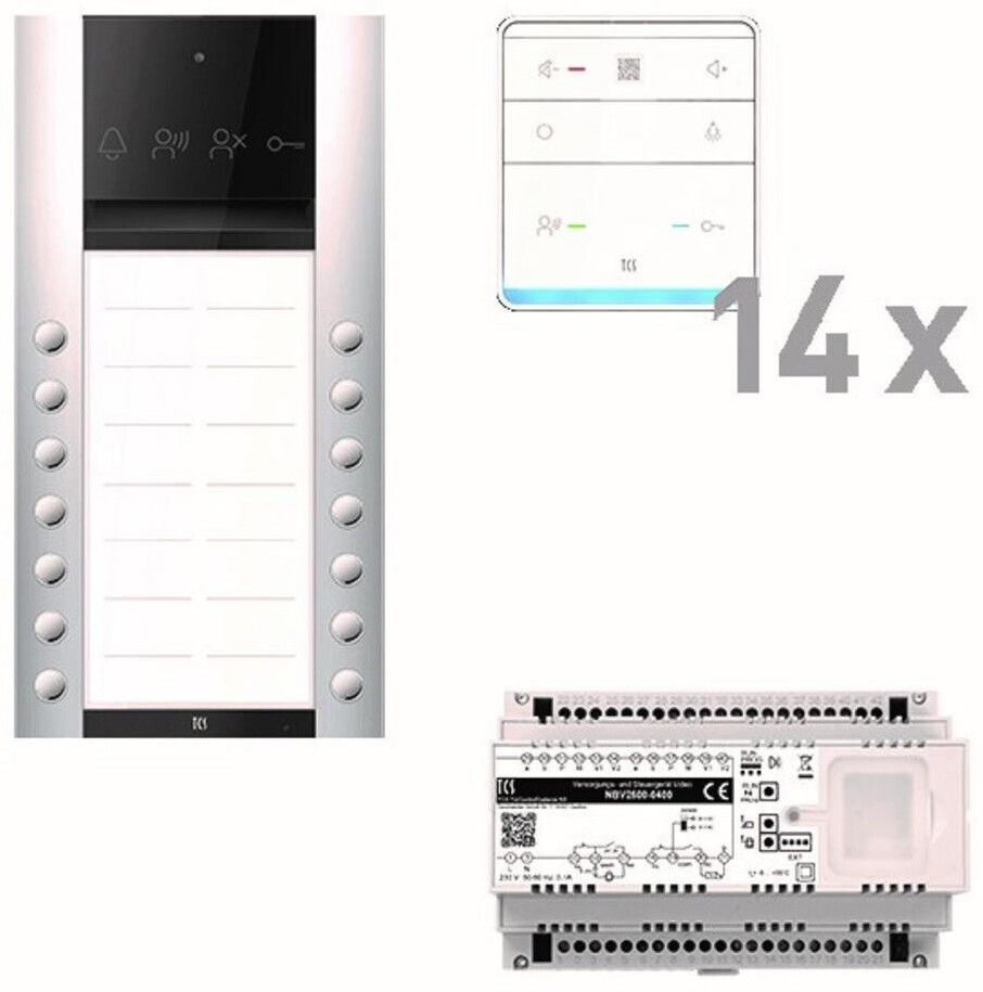 TCS audio:pack PRO 14WE Außenstation ASA120214, 14x Freisprecher ...