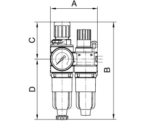 Riegler Standard-mini Wartungseinheit 2-tlg., PC-Behälter, BG 0, G 1/4 ...