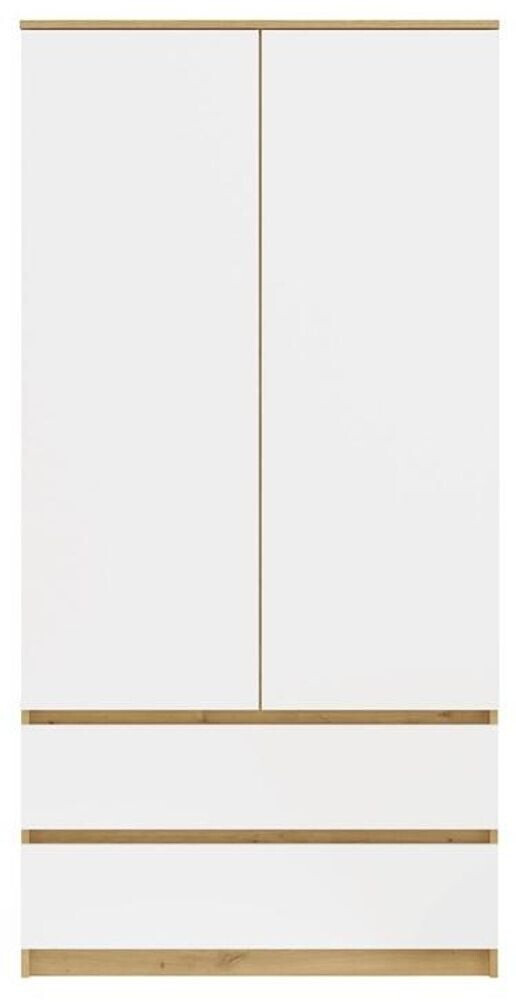 CdF Turin Kleiderschrank 2 Türen 2 Schubladen, Eiche/Weiß (M-MP-SZ-MAL-SS-90-ARB) ab 209,63 € (Oktober 2026)