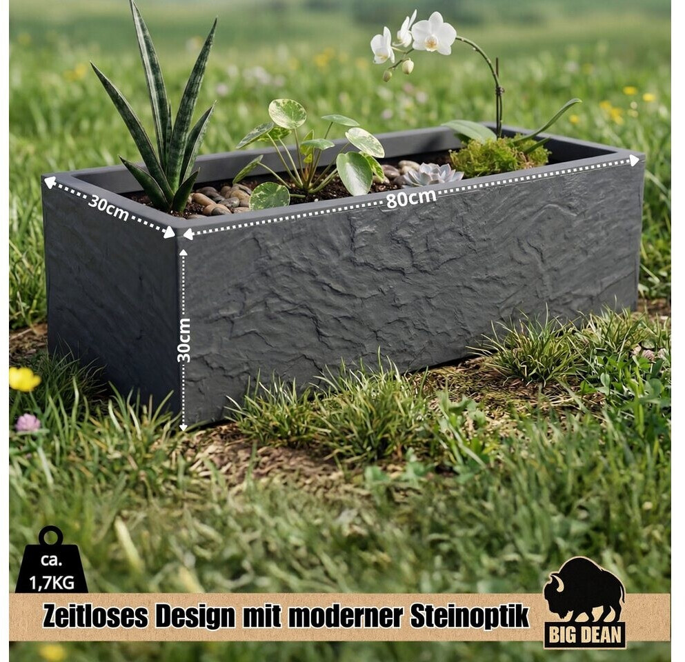 BigDean Vulkano Pflanzkübel rechteckig 72L mit Wasserspeicher, Anthrazit (1002787) ab 39,99 € (Oktober 2026)