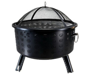 Relaxdays Feuerschale mit Grillrost und Funkenschutz, Metall, Schwarz, 66x62x66cm ab 67,19 € (Oktober 2026)