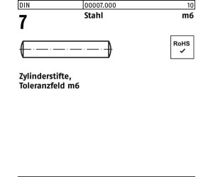 25 Zylinderstifte DIN 7 Stahl 13 M6 X 50 – Robuste Passstifte Für Präzise Verbindungen