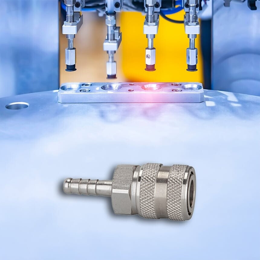 RIEGLER Schnellverschlusskupplung NW 7,8 – Stahl, R 1/2 AG, Bis 35 Bar, Für Pneumatik & Industrie, Inkl. NBR-Dichtung