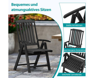 Costway Klappstuhl Hochlehner Kunststoff Holzoptik, bis 150kg (ZB33138TE) ab 72,99 € (Oktober 2026)