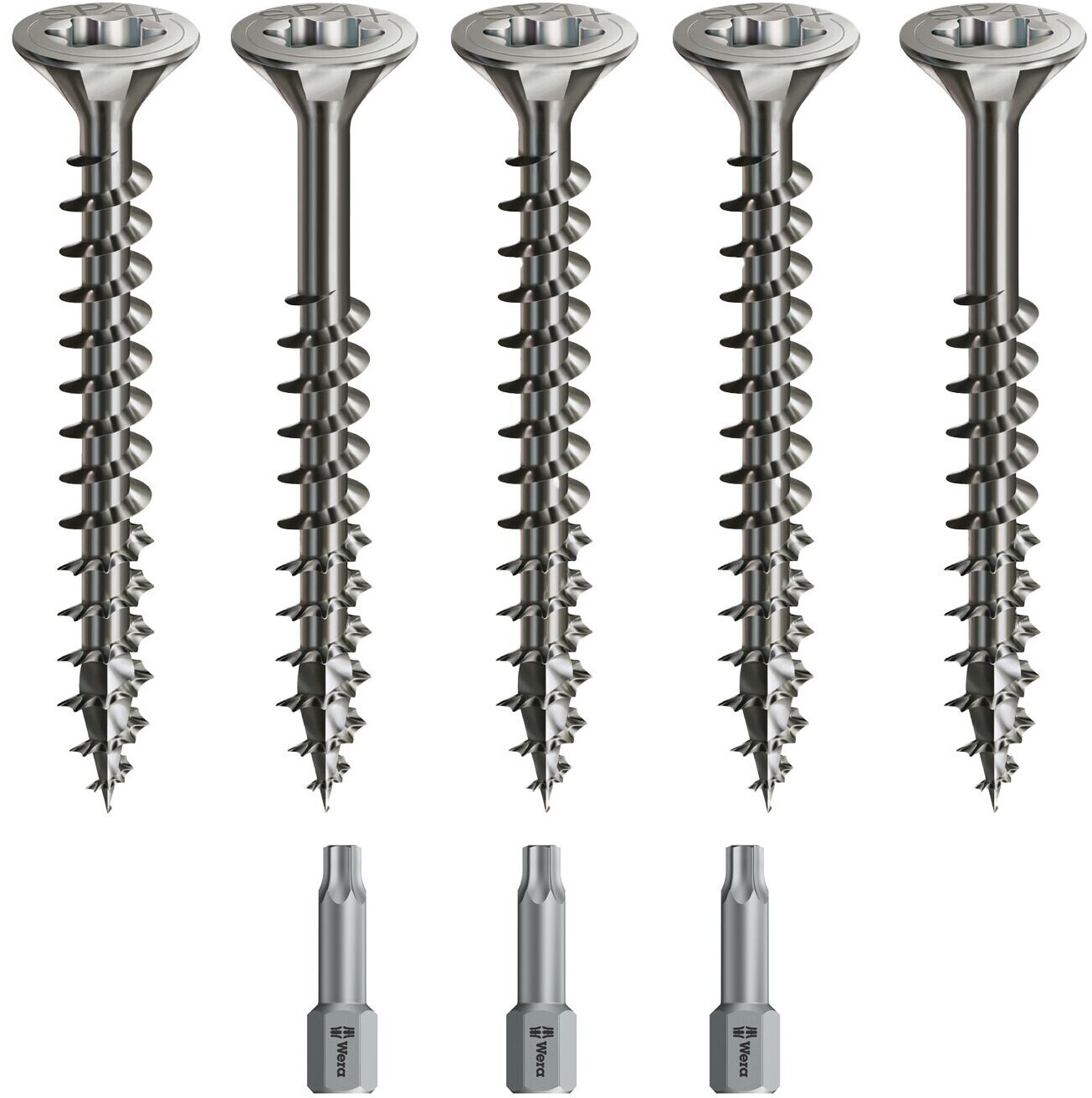 Spax Master Set Vasalat Spax Senkkopf Holzschrauben-Set Voll/Teilgewinde Edelstahl A2 ...
