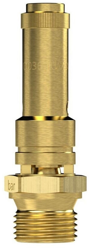 RIEGLER Sicherheitsventil DN 8 – Messing, G 3/8, 12,4 Bar, 1 Stück, TÜV-geprüft