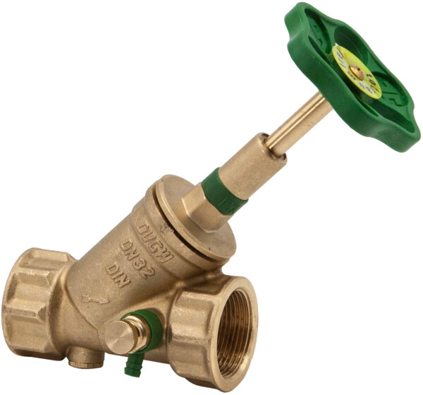 Schlösser KFR-Schrägsitzventil mit Entleerung, steigende Spindel DN32 1¼" DVGW (0016203200001), Bild 2