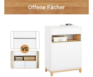 SoBuy Sideboard Kommode mit Schublade, hhenverstellbarem Regal, Bambus,  Wei/Natur (FSB97-WN) ab 123.45  | Vergleiche 9 Angebote auf idealo.de