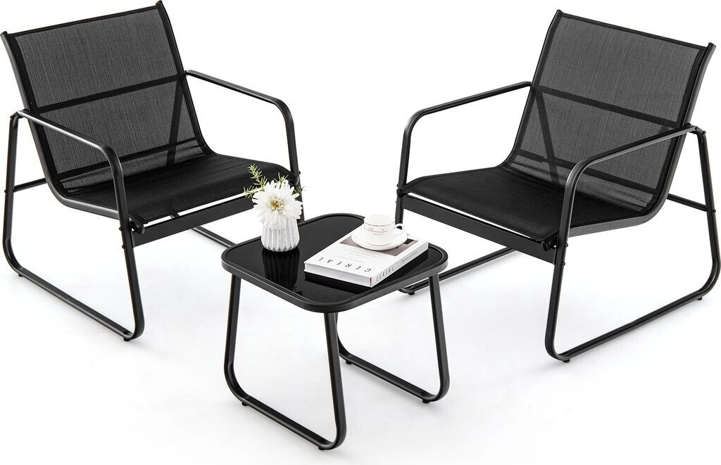 Costway Balkonmöbel Set Tisch und 2 Stühle, atmungsaktiver Stoff, Metall (ZB33261NWDE) ab 96,99 € (Oktober 2026)