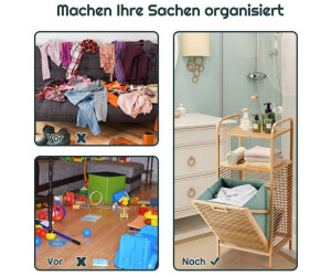 Costway Wschekorb Badregal 40L Bambus, 2 Regalfcher (HW66588NA) ab 57.99   | Vergleiche 5 Angebote auf idealo.de