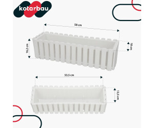 Kotarbau Blumenkasten Rechteckig Kunststoff Wei 58x18x16cm ab 34.3  |  Vergleiche 2 Angebote auf idealo.de