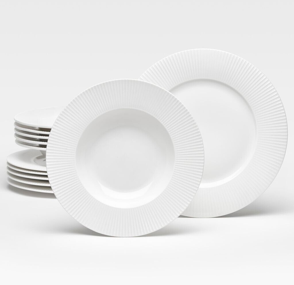 Van Well Tafel-Set Prag 12-teilig Porzellan weiß für 6 Personen – 6 tiefe Teller 23,5 cm, 6 flache Teller 27 cm ab 102,44 € (Oktober 2026)