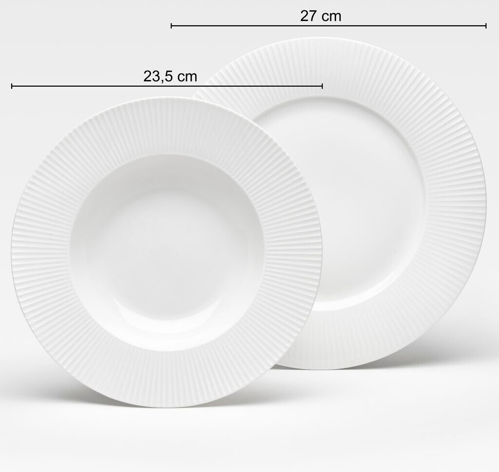 Van Well Tafel-Set Prag 12-teilig Porzellan weiß für 6 Personen – 6 tiefe Teller 23,5 cm, 6 flache Teller 27 cm ab 107,46 € (Oktober 2026)