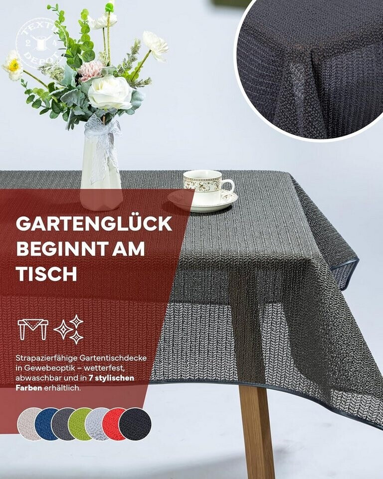 texpot Gartentischdecke PVC Weichschaum (1-tlg) Grau, Oval 160x220 cm ab 20,39 € (Oktober 2026)