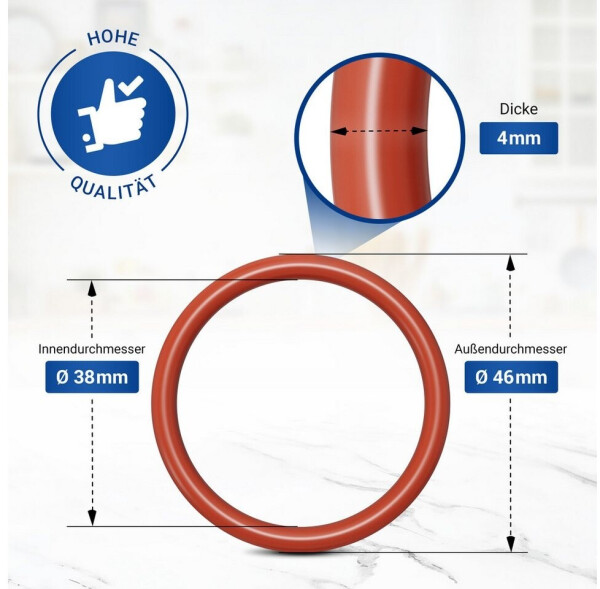 VIOKS Dichtung O-Ring 46mmØ passend wie Siemens 00625379 für Vero EQ7 Kaffeemaschine (2714-BH), Bild 3