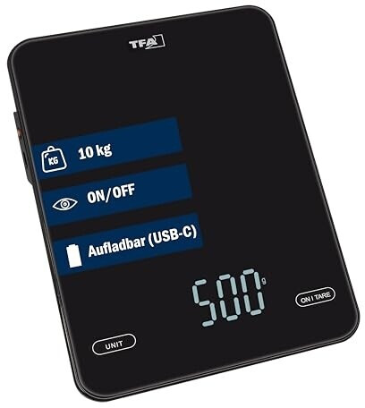 TFA Dostmann Küchenwaage aufladbar USB 10kg 50.2010 ab 20,53 € (Oktober 2026)