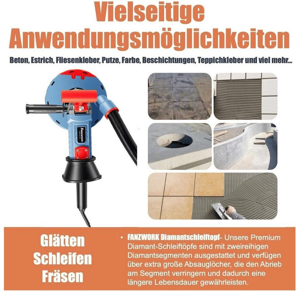 2x Trade-Shop Diamant Turbo-Schleiftopf 125 X 22,23 Mm – Für Beton, Estrich, Fliesenkleber – Kompatibel