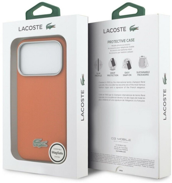 Lacoste Hülle iPhone 17 Pro Max Semi Wrap Petit Pique MagSafe Orange, Bild 8