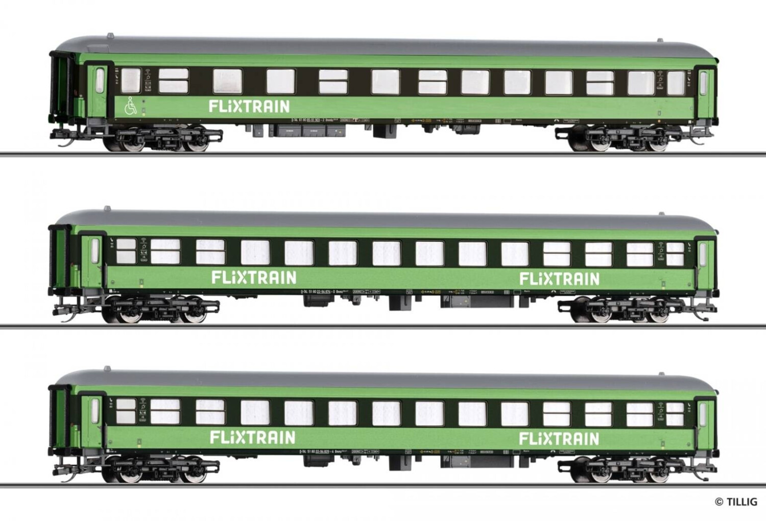 Tillig 01100 TT Reisezugwagenset „Flixtrain“ Teil 1 aus zwei ...