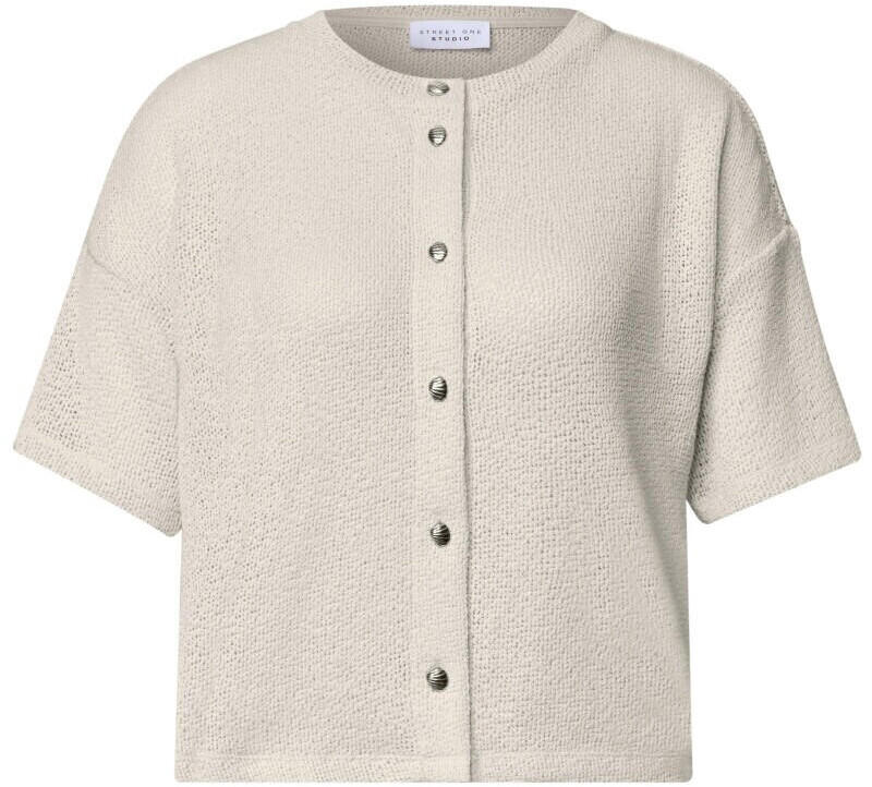 street-one-kurzarm-jacke-im-strick-look-mit-rundhals-beige