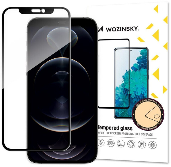 Wozinsky uper Durable Full Glue Tempered Glass Full Screen Protector Frame Case Friendly iPhone 16e / 14 / 13 Pro / iPhone 13 Black, Bild 2