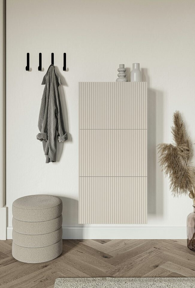 highboard 30 cm tief FineBuy Sideboard 90x75 Kommode Buche 3 Türen 1 Schublade kleiner Schrank PAD Kissenhülle Flower pink