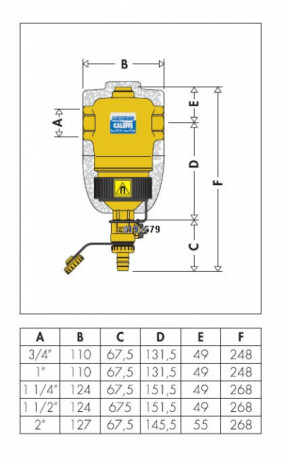 Caleffi DIRTMAG Schlammabscheider mit Magnet 1" DN25 Messing isoliert (546316), Bild 2