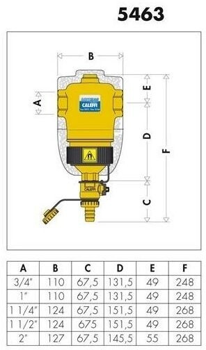 Caleffi DIRTMAG Schlammabscheider mit Magnet 1" DN25 Messing isoliert (546316), Bild 4