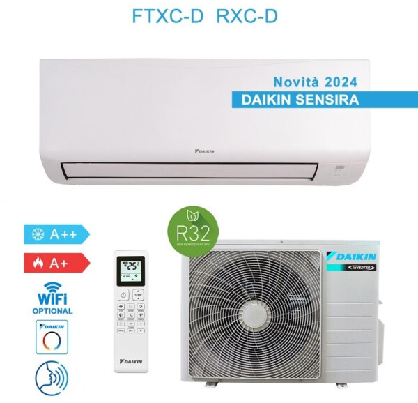 Daikin Sensira FTXC25D Split-Inverter-Klimaanlage 2.5kW 9000BTU A++/A+ (FTXC25D/RXC25D)