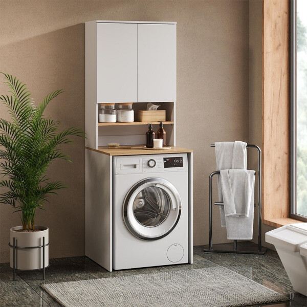 VICCO Viktor 2-piece washing machine cabinet with shelf, 68 x 88.2 cm, Bild 2