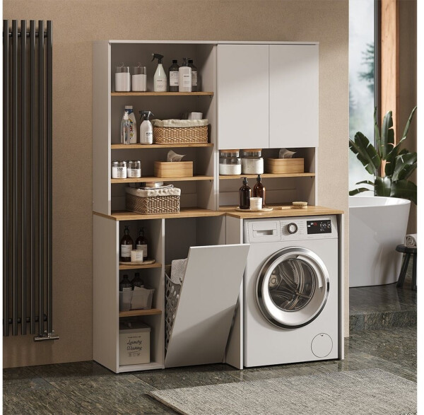 VICCO Viktor 2-piece washing machine cabinet with shelf, 68 x 88.2 cm, Bild 5
