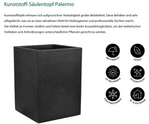 Dehner Palermo Säulentopf eckig Kunststoff Anthrazit 40x30x30cm (3693413) ab 24,99 € (Oktober 2026)