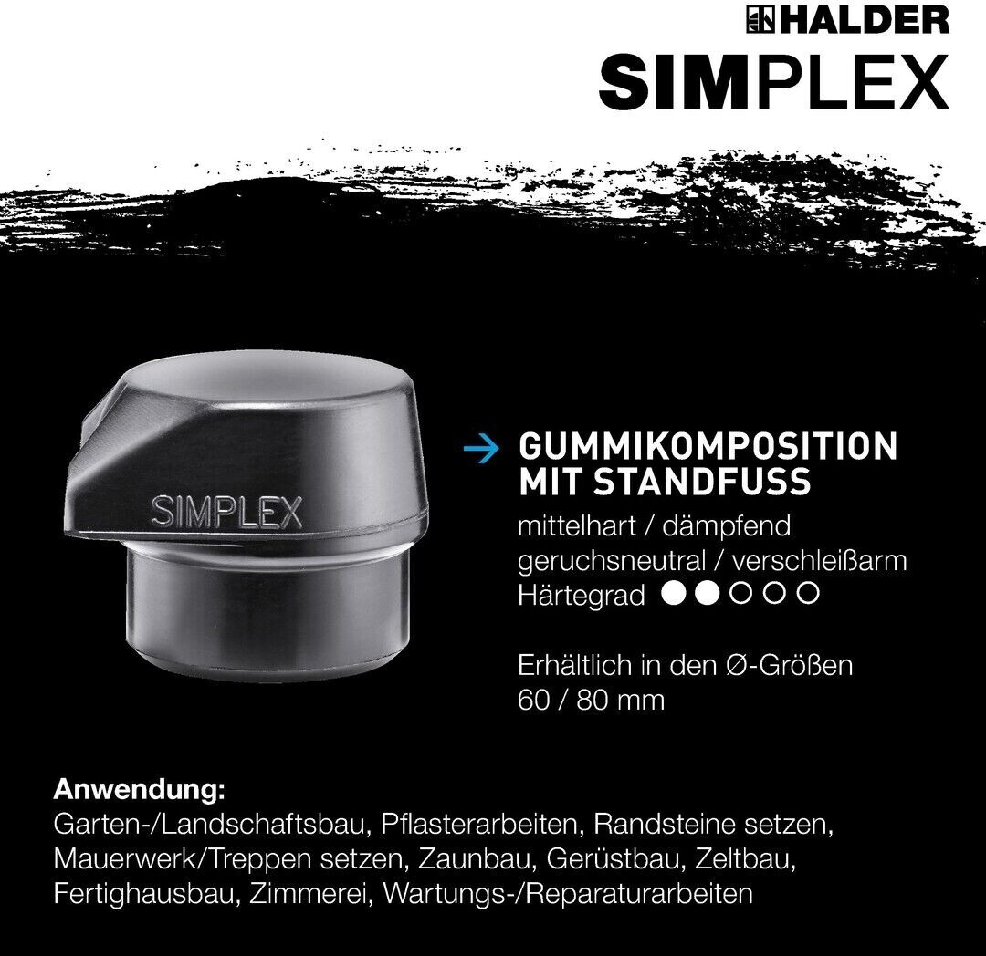 Halder SIMPLEX-Einsatz Gummikomposition schwarz mit Standfuß Ø80mm ...
