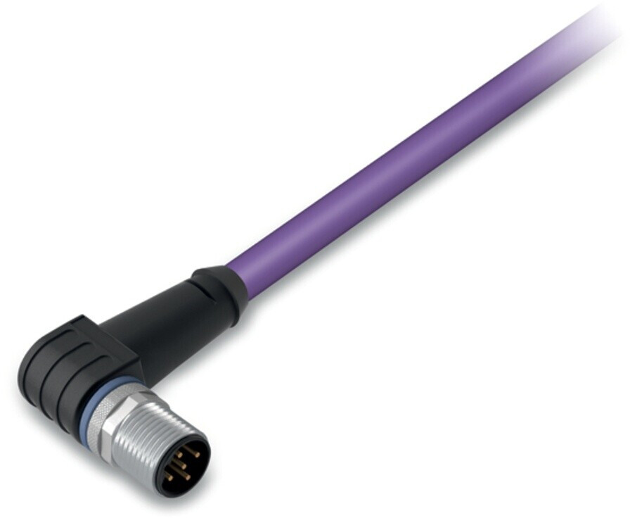 Wago CANopen-/DeviceNet-Leitung M12 Stecker gewinkelt 5-polig violett ...