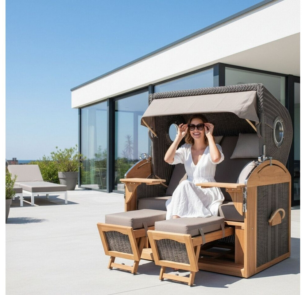 Mr. Deko Strandkorb Schillig XL Bullauge Teak PE Grey Dessin 534 ab 2.599,00 € (Oktober 2026)