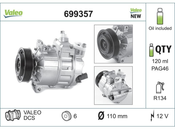 Valeo Kompressor Klimaanlage 699357, Bild 4