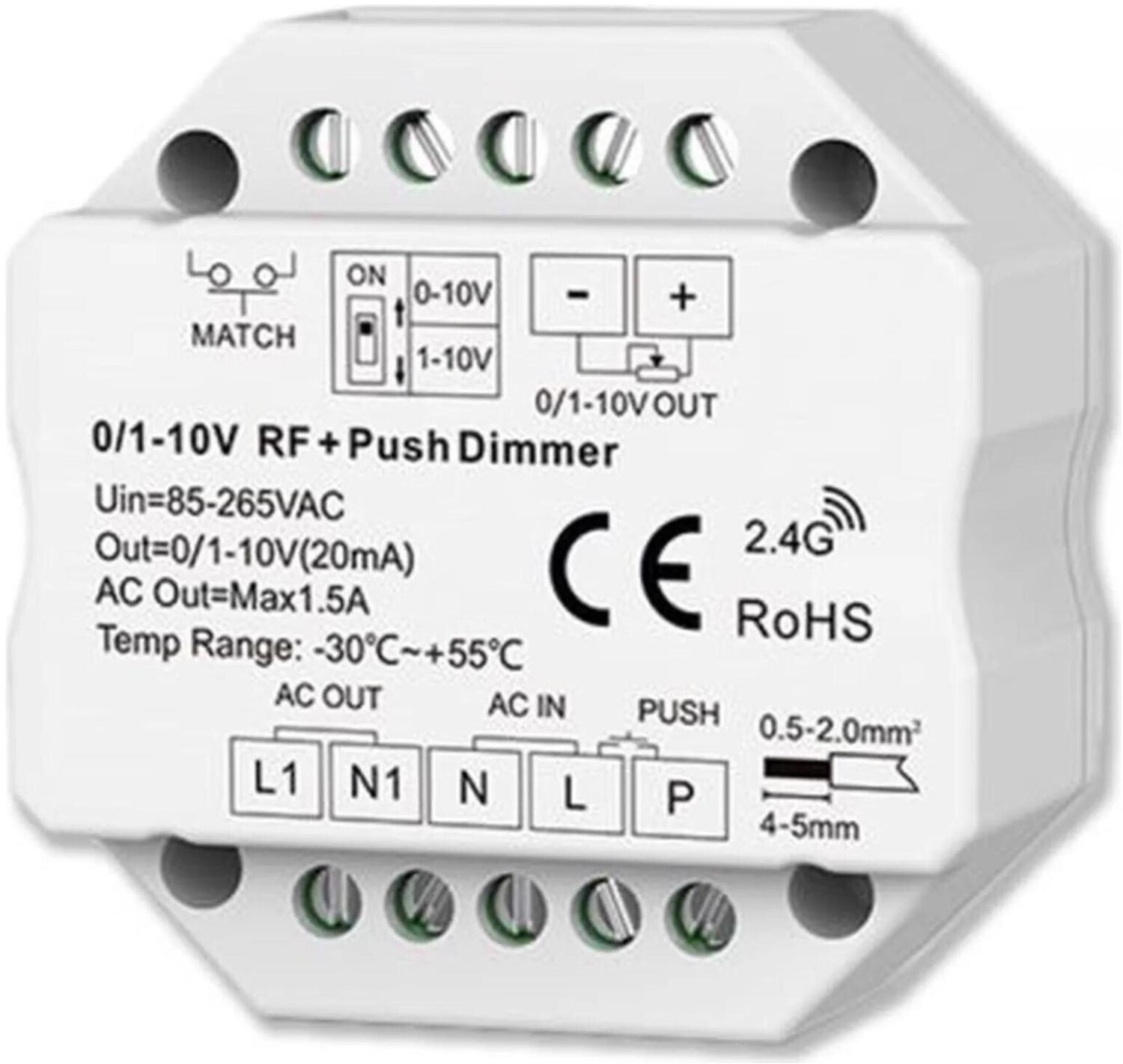 ISOLED Sys-Pro Push/Funk Mesh-Dimmer 0/1-10V Output & Switch 85-265V 1 ...