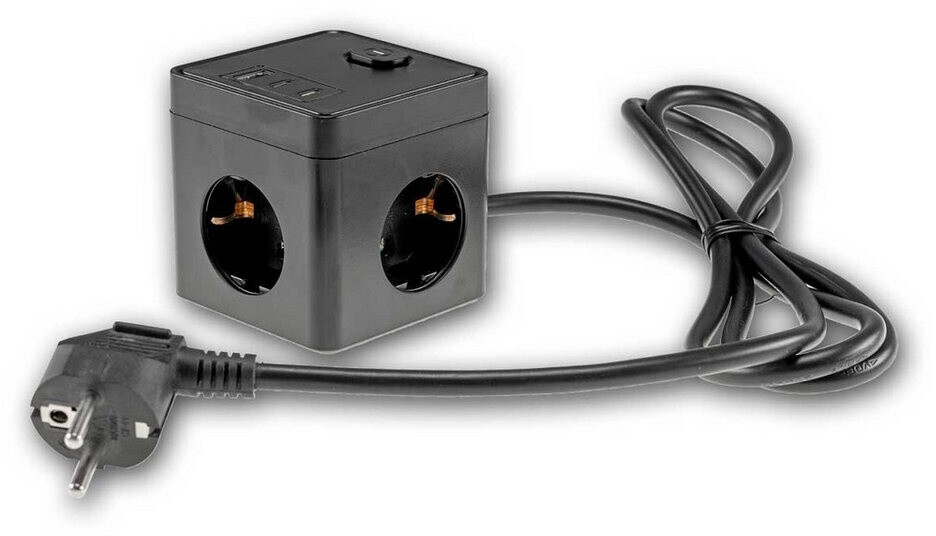 ChiliTec Steckdosen-Würfel 3-fach USB-A/USB-C mit Schalter, 1,5m Kabel, schwarz (24075) ab 14,99 € (Oktober 2026)