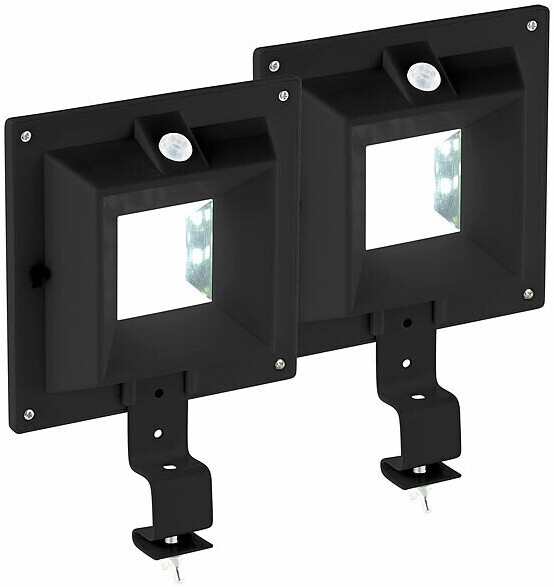Lunartec Solar-LED-Dachrinnenleuchten 2er-Set 160lm PIR-Sensor, schwarz ...