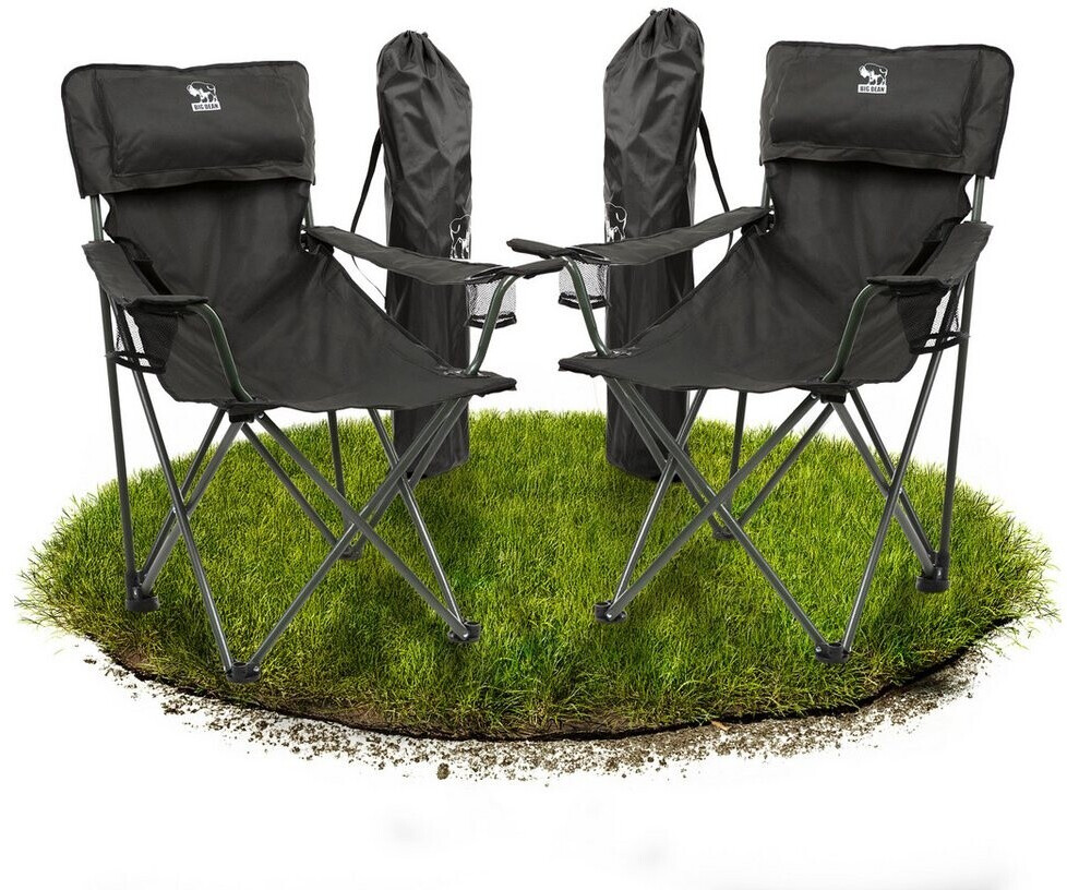 Spetebo XXL Deluxe Campingstuhl – Extra Breit, Bis 150 Kg, Anthrazit, Mit Getränkehalter & Tragetasche Deluxe Outdoor Sessel Anthrazit