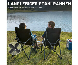 TIMBER RIDGE XXL Campingstuhl – Faltbar, 230 Kg Tragkraft, 62 Cm Sitzbreite, Mit Getränkehalter & Harten Armlehnen – Ideal Für Balkon, Garten & Picknick