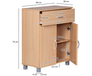 Finebuy Schuhschrank Buche Optik 60×75×30cm, Schublade und 2 Türen (FB111565) ab 73,95 € (Oktober 2026)
