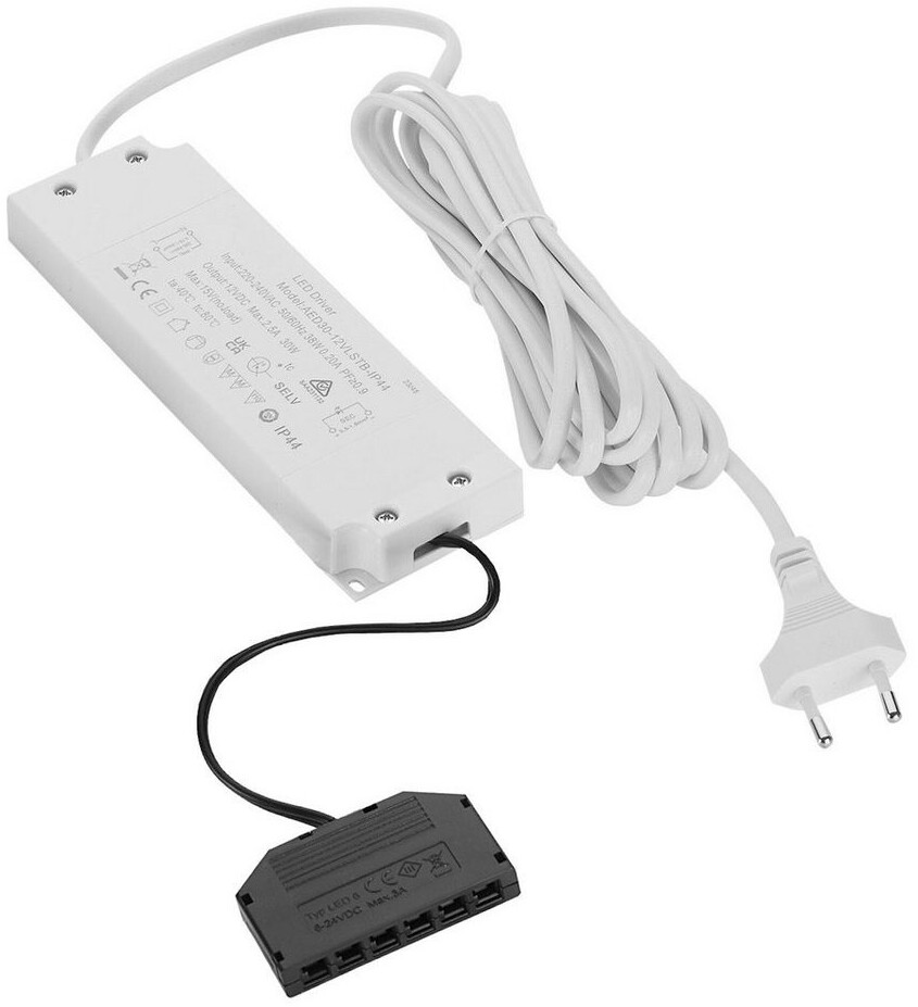 Sotech LED-Transformator 12VDC 30W mit 6-fach miniAMP Verteiler ab 20 ...