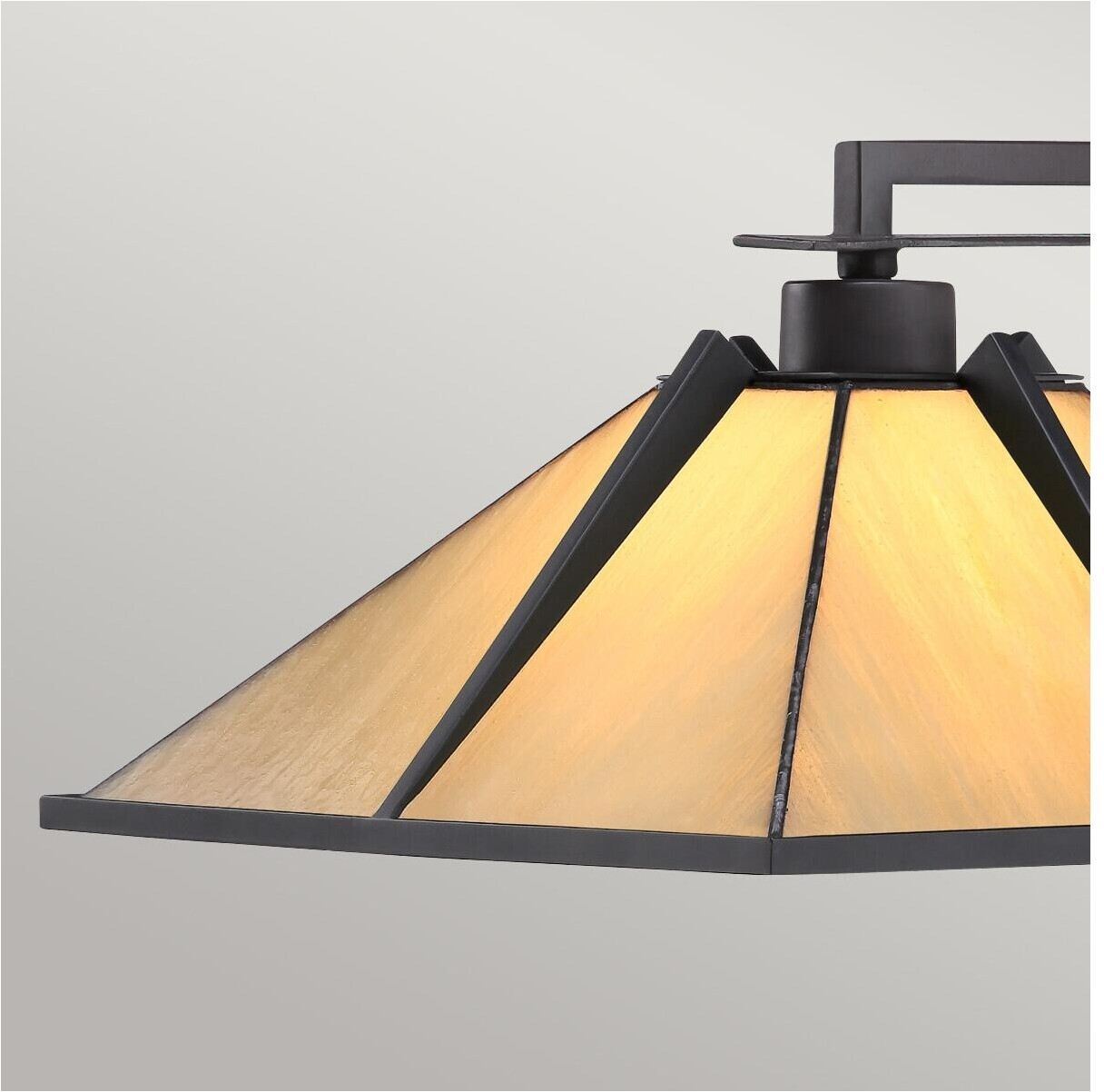 Elstead Lighting Pomeroy Tischlampe E27, western bronze, Tiffanyglas ...