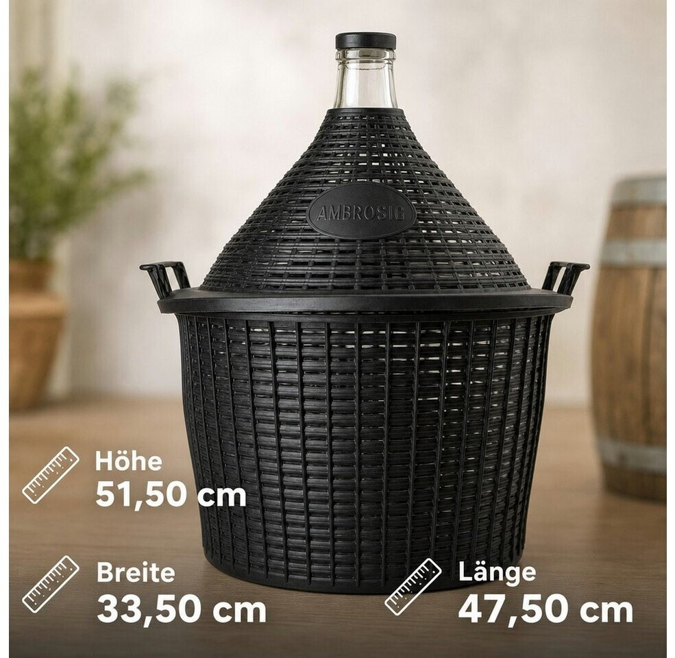 ich-zapfe Glasballon 25L mit Weidenkorb und Kunststoffstopfen, normale Öffnung ab 53,47 € (Oktober 2026)