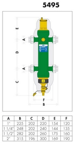 Caleffi SEP4 Hydraulische Weiche mit Schlammabscheider 1" (549506), Bild 7