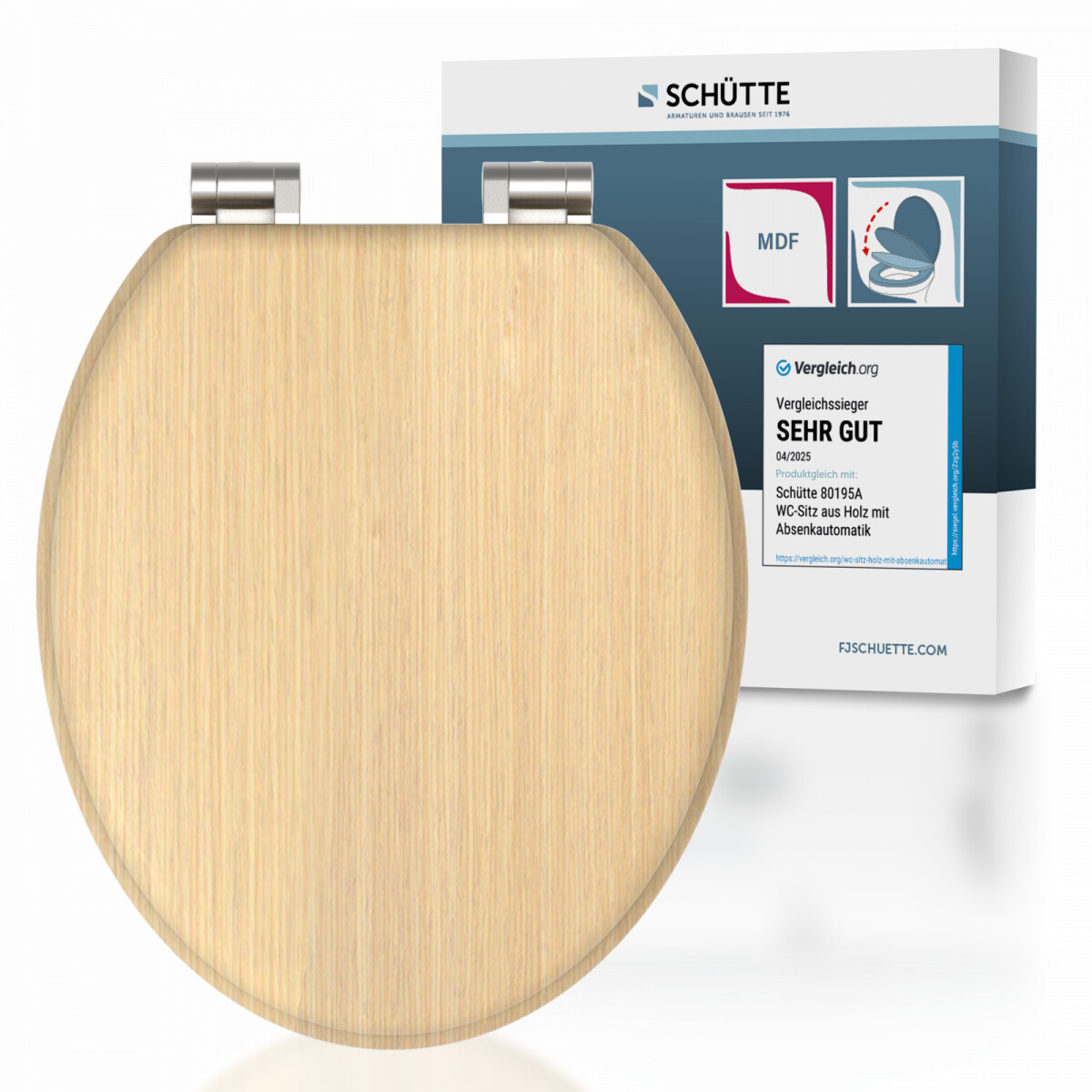 Schütte WC-Sitz Natural Wood mit Absenkautomatik, MDF, holzoptik (80197-A) ab 46,99 € (Oktober 2026)