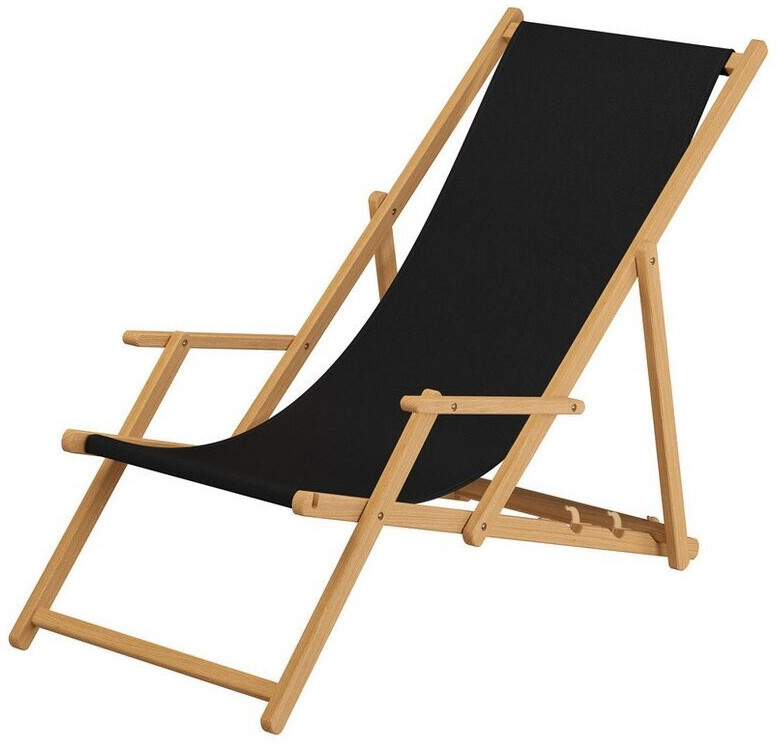Erst-Holz Holz-Liegestuhl Klappstuhl, Stoff schwarz (10-300) ab 81,70 € (Oktober 2026)