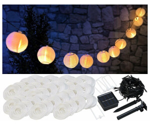 Lunartec Lampignon Solar-LED-Lichterkette 50 Lampions warmweiß 10m IP44 ab 23,99 € (Oktober 2026)