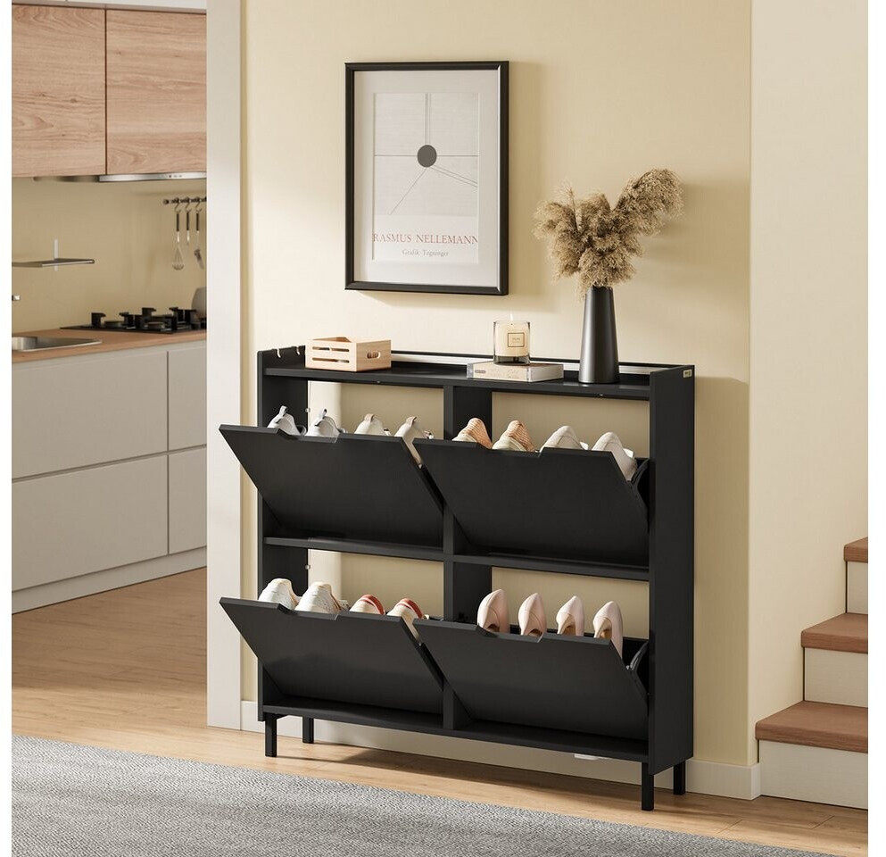 SoBuy Schuhschrank schmal, 4 Klappen, Sensorlicht, schwarz (FSR100-E-SCH) ab 119,95 € (Oktober 2026)